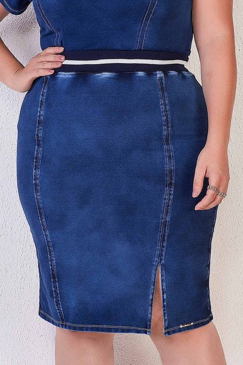 saia malha denim fenda frontal 3
