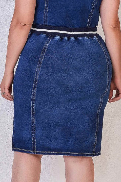saia malha denim fenda frontal 7
