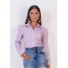 camisa tricoline lilas com pregas frontal titanium jeans