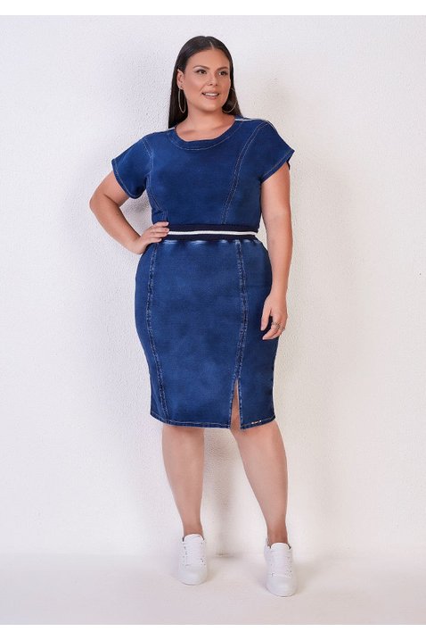 blusa malha denim plus titanium jeans