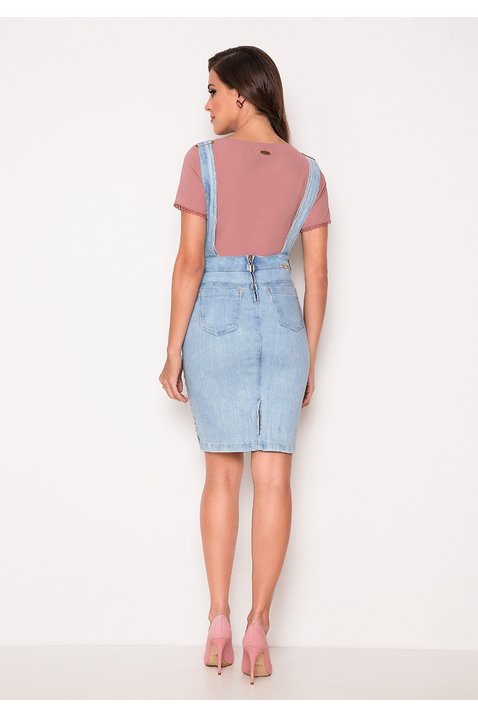 salopete jeans azul claro laura rosa costas