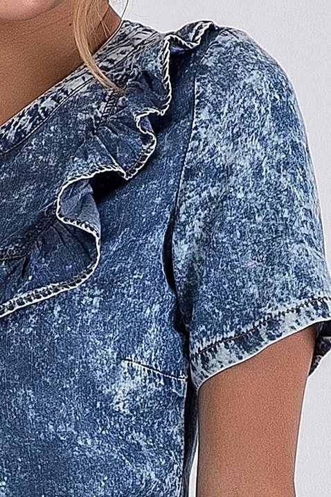 vestido jeans com faixa babado imperio z 2