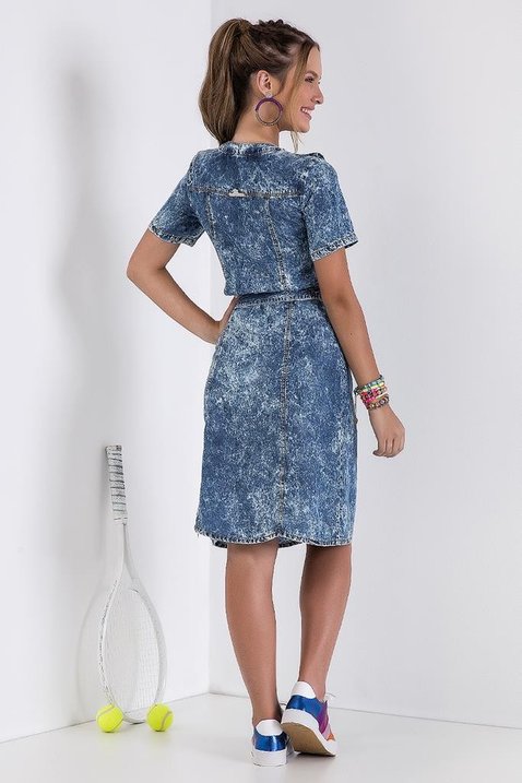 vestido jeans com faixa babado imperio z 4