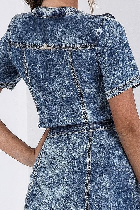 vestido jeans com faixa babado imperio z 5