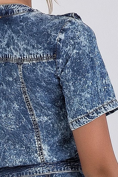 vestido jeans com faixa babado imperio z 6