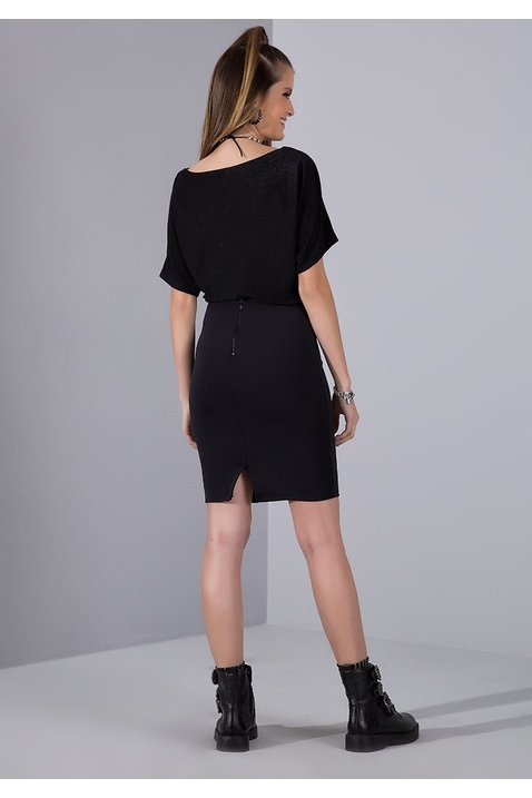 vestido malha preto manga japonesa imperio z costas