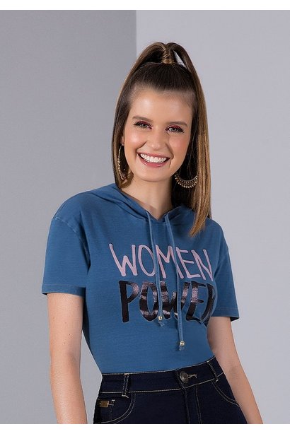 blusa malha denim azul com capuz imperio z cima