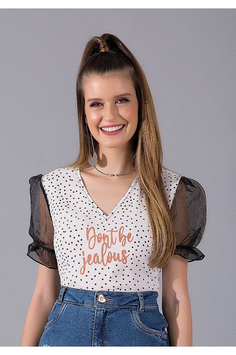 t shirt mangas bufantes em transparencia estampa exclusiva imperio z