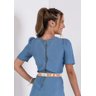 vestido jeans evase com faixa imperio z costas cima