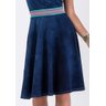 vestido denim elastico colorido decote transpassado imperio z baixo