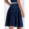 vestido denim elastico colorido decote transpassado imperio z costas baixo