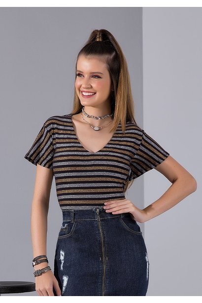 blusa malha com lurex em listras imperio z