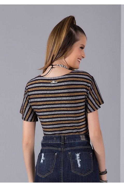 blusa malha com lurex em listras imperio z costas