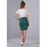 saia reta verde com bolsos em sarja imperio z costas