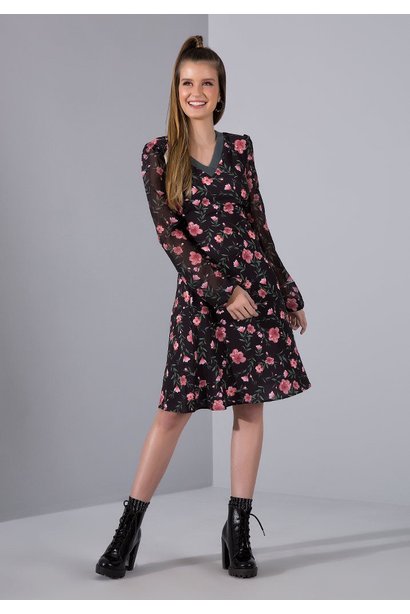 vestido plano estampa floral exclusiva imperio z
