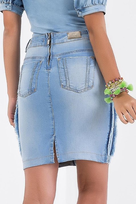 saia jeans lapis com puidos imperio z 7 reduzida