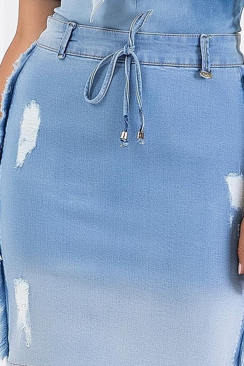 saia jeans lapis com puidos imperio z 3 reduzida