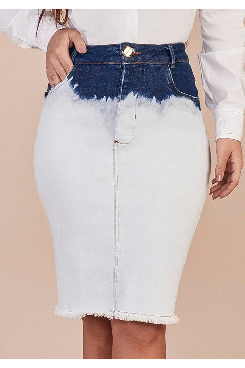 saia jeans sustentavel lavagem diferenciada titanium