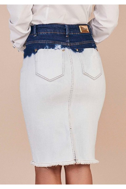 saia jeans sustentavel lavagem diferenciada titanium costas