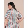 vestido plano estampado transpassado plus size titanium costas cima