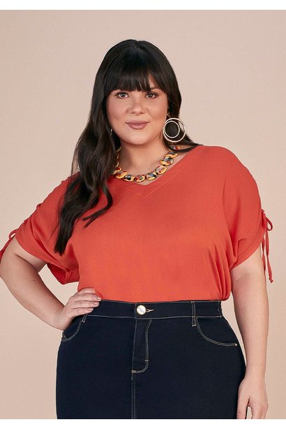 blusa laranja plus detalhe amarracao nos ombros titanium jeans cima