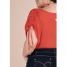 blusa laranja plus detalhe amarracao nos ombros titanium jeans costas cima detalhe