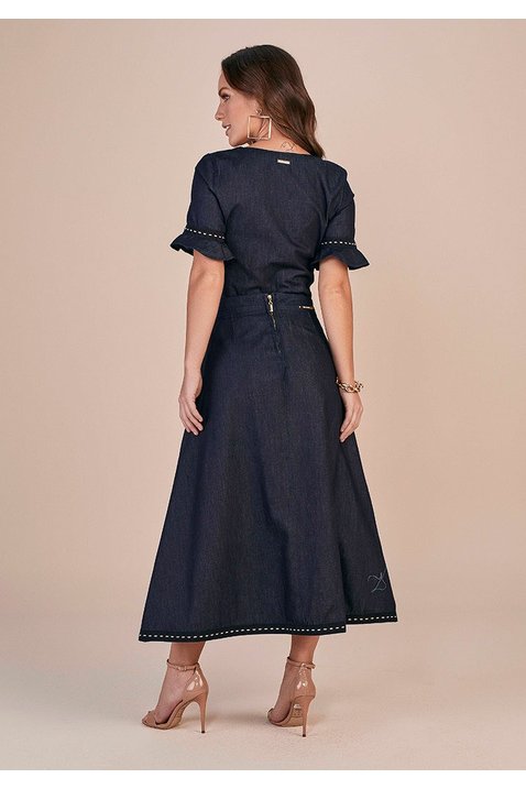 blusa glan jeans sustentavel aviamento sobreposto titanium costas