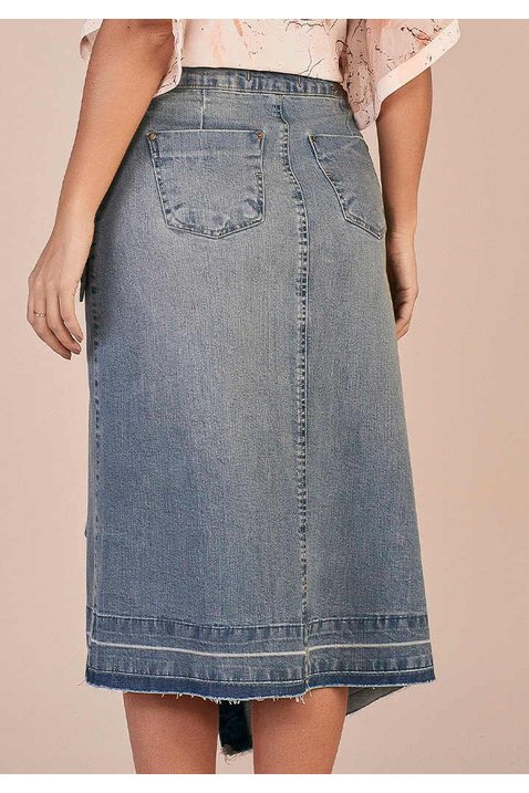 saia envelope jeans com amarracao titanium costas baixo