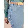 saia jeans claro com botoes encapados titanium jeans baixo detalhe