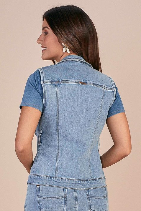 colete jeans com bolsos frontal sustentavel titanium jeans 6