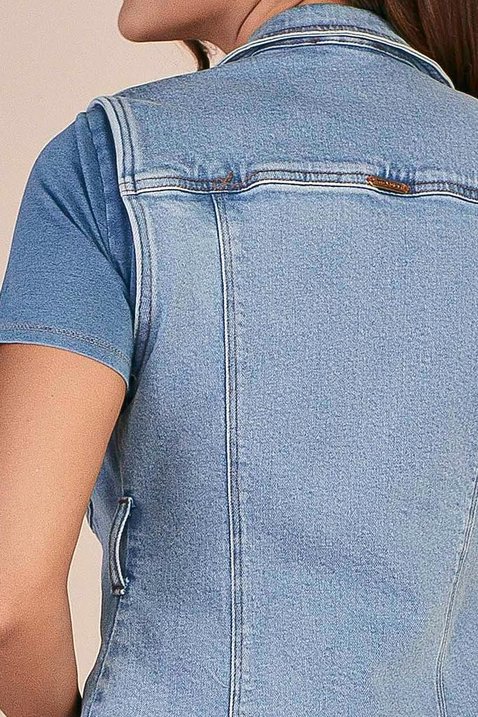 colete jeans com bolsos frontal sustentavel titanium jeans 1