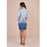 camisa tricoline azul com aviamento frontal titanium costas