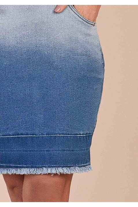 saia jeans degrade barra desfiada titanium jeans detalhe