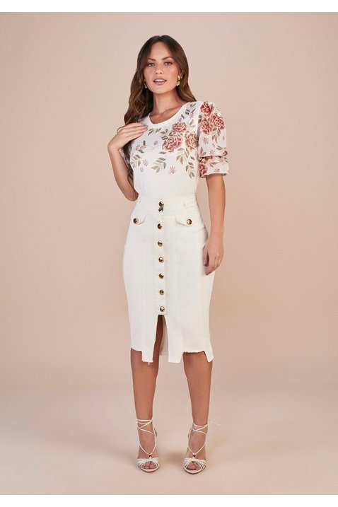 saia off white barra desfiada assimetrica titanium jeans