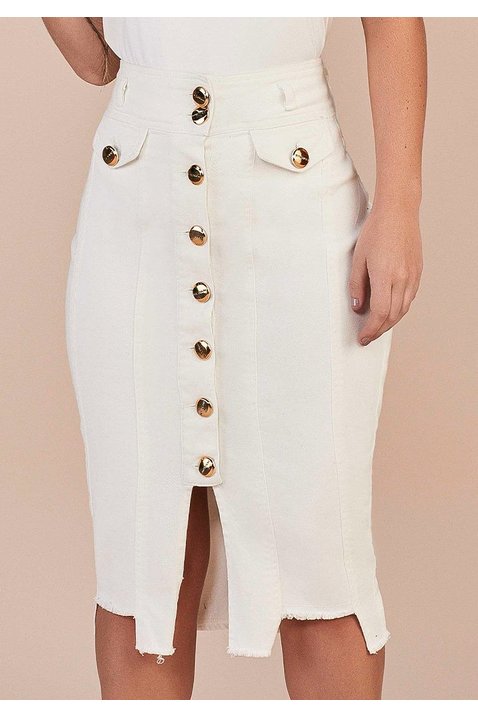 saia off white barra desfiada assimetrica titanium jeans baixo