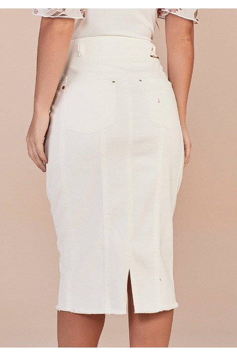 saia off white barra desfiada assimetrica titanium jeans costas baixo