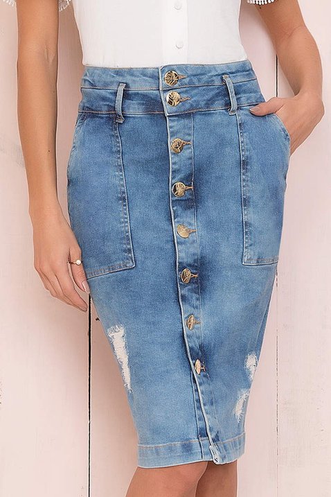 saia jeans botoes frontais 2
