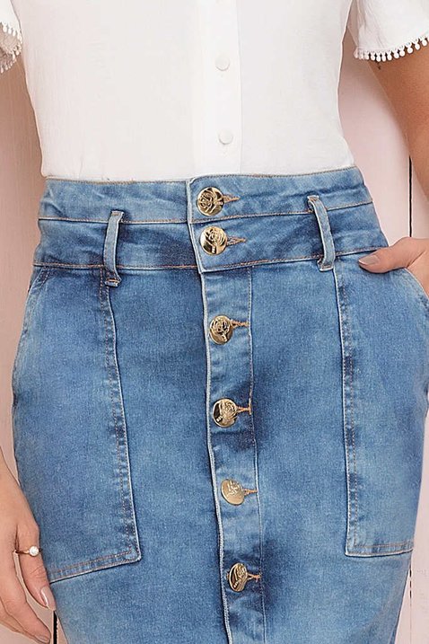 saia jeans botoes frontais 3