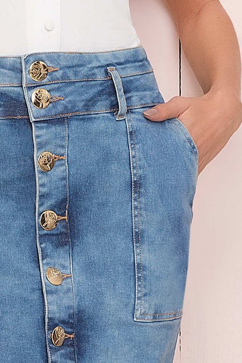 saia jeans botoes frontais 5