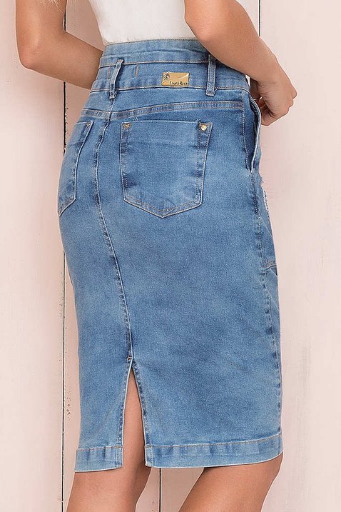 saia jeans botoes frontais 7