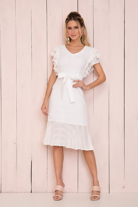 vestido off white evase com renda 8