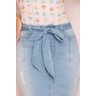 saia jeans claro barra desfiada 5