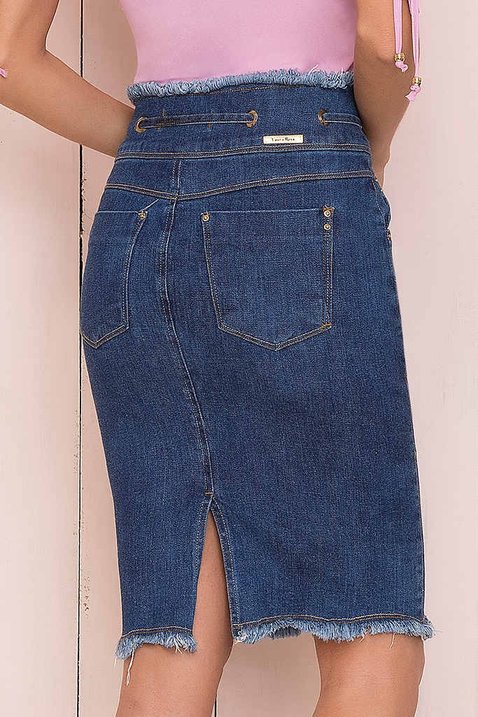 saia jeans escuro barra diferenciada 2