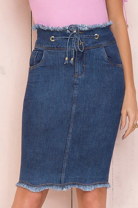 saia jeans escuro barra diferenciada 8