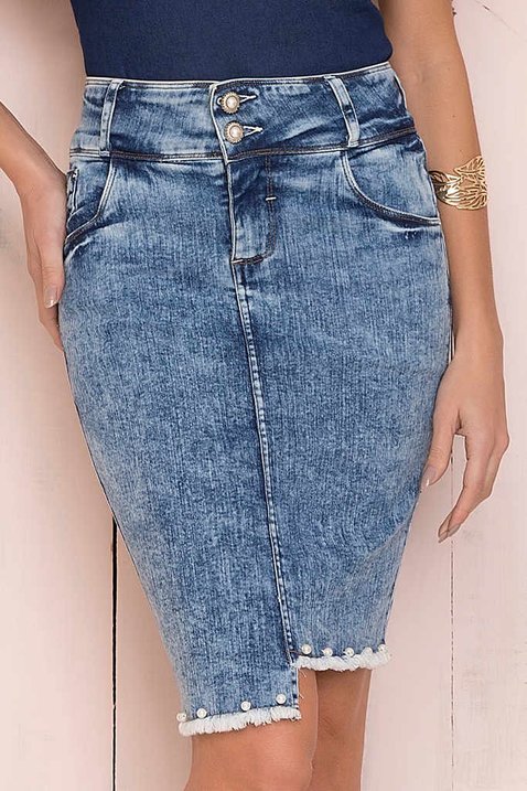 saia jeans barra assimetrica 3
