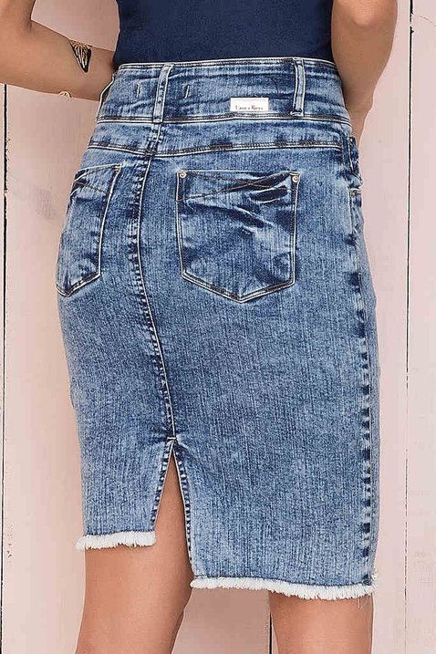 saia jeans barra assimetrica 8