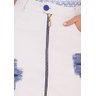 saia jeans puidos fusionados e ziper frontal imperio z baixo detalhe zoom