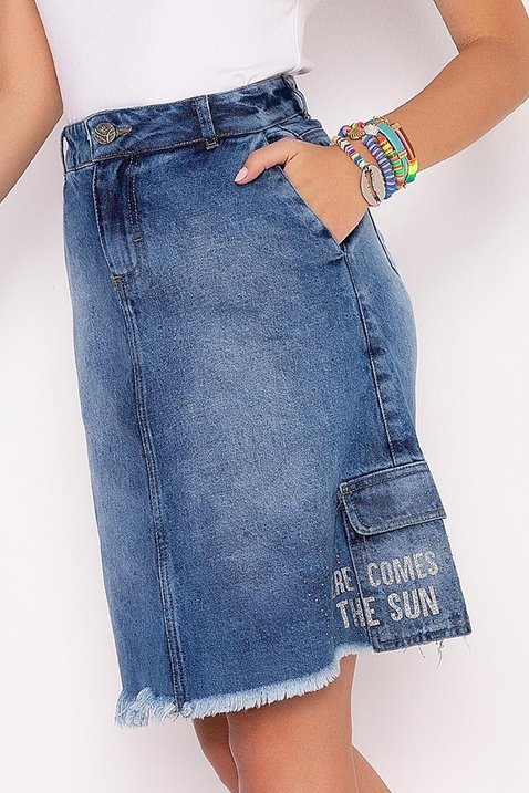 saia jeans evase sustentavel com barra desfiada imperio z 2