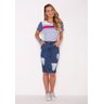 saia jeans com puidos e ralados imperio z