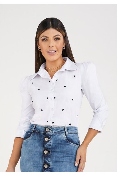 camisa branca alongada mangas bufantes imperio z cima